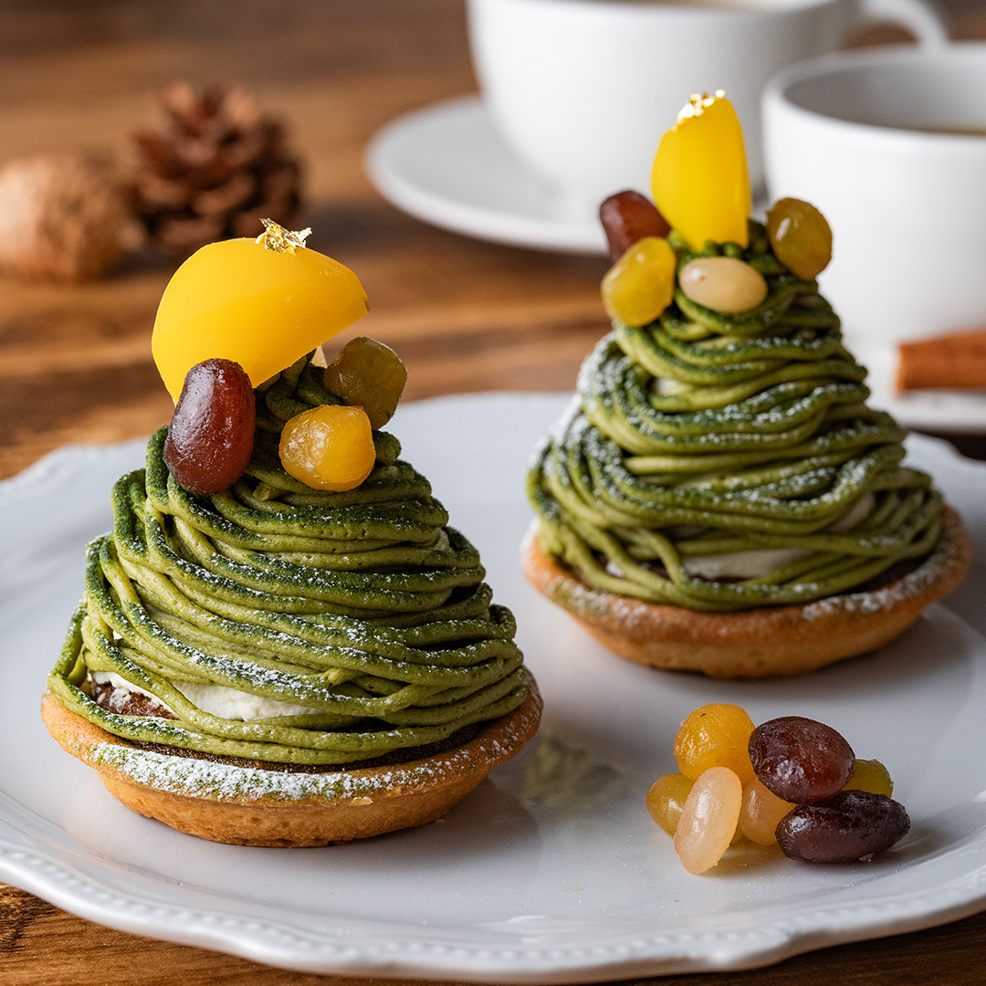 抹茶と鹿の子豆のモンブラン