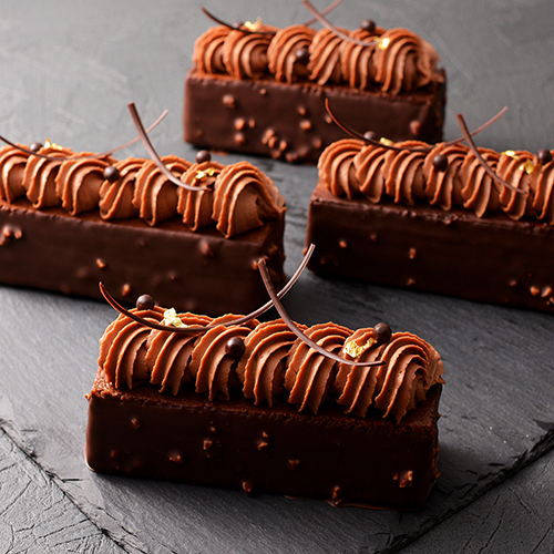 チョコレートとコーヒーのプティガトー