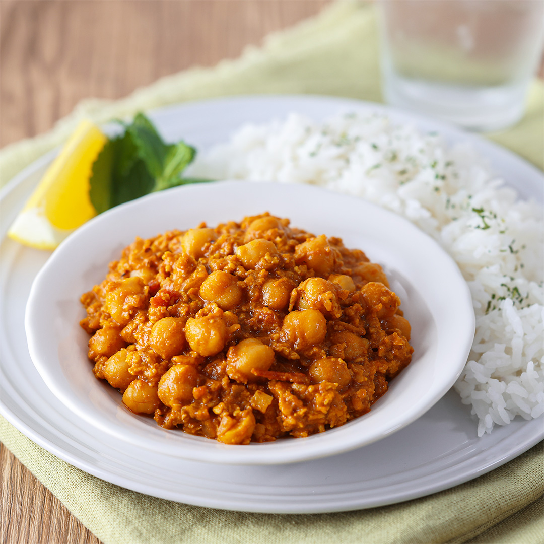 特製カレーパウダーで作るひよこ豆カレー