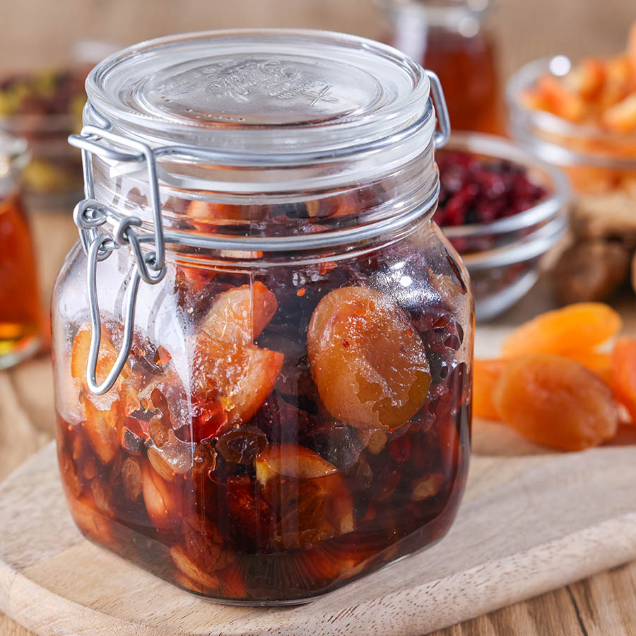 10種の漬け込みフルーツ