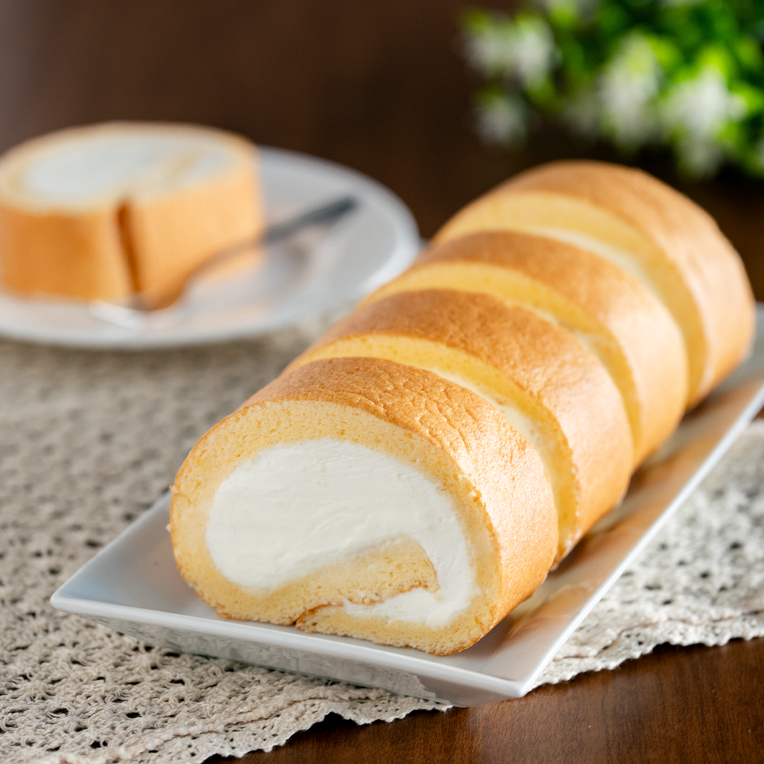 シフォン生地で作る純生ロールケーキ