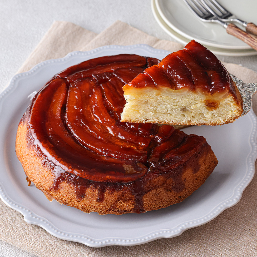 キャラメルバナナのアップサイドダウンケーキ