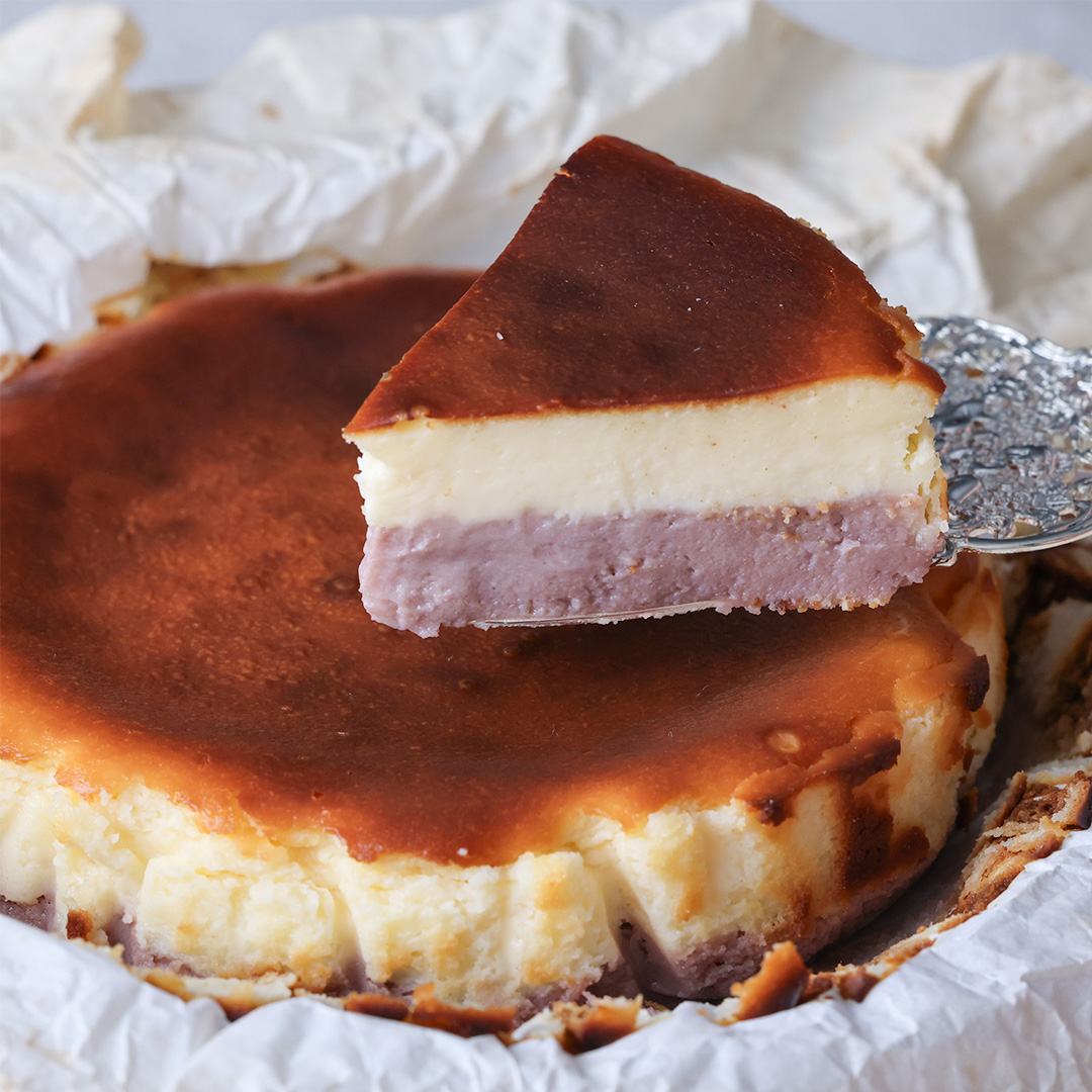 2層のバスクチーズケーキ(あんことチーズ)