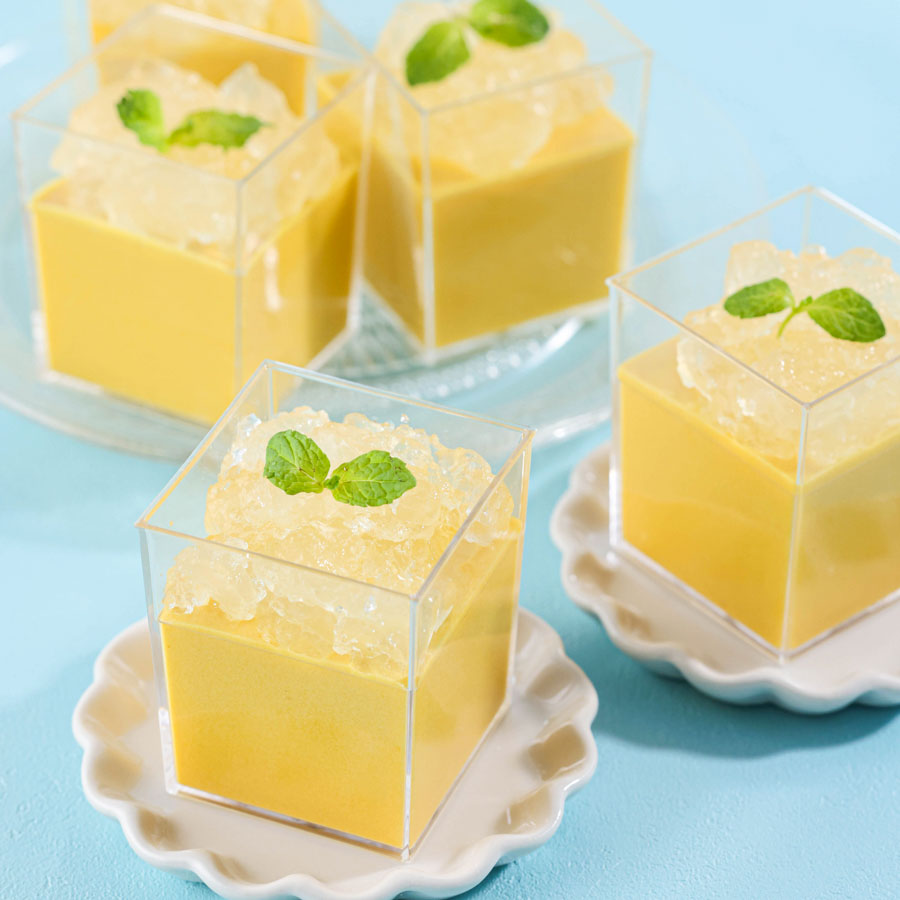 簡単マンゴームース　～グレープフルーツゼリーのせ～