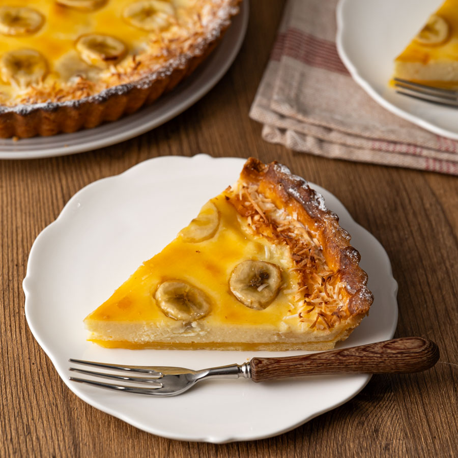 バナナとココナッツのタルト