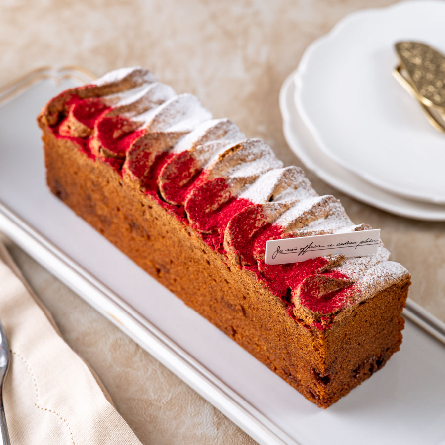 フランボワーズとホワイトチョコのパウンドケーキ
