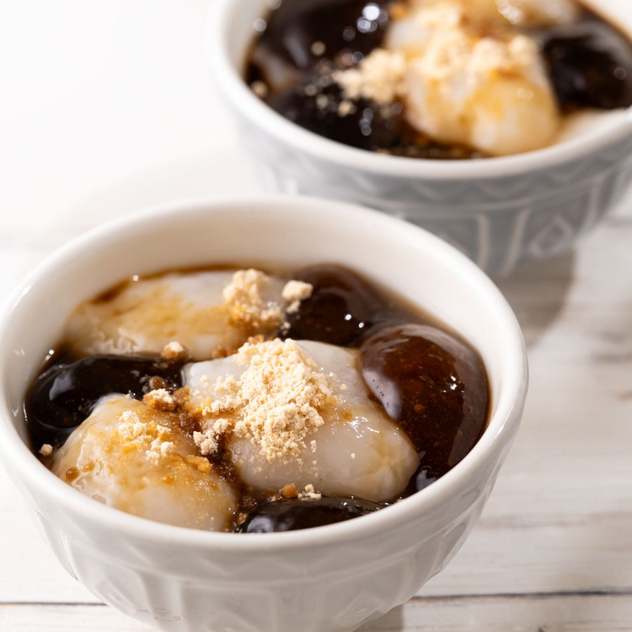 ミルクとコーヒーの2色わらびもち
