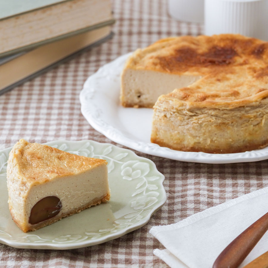 栗のベイクドチーズケーキ