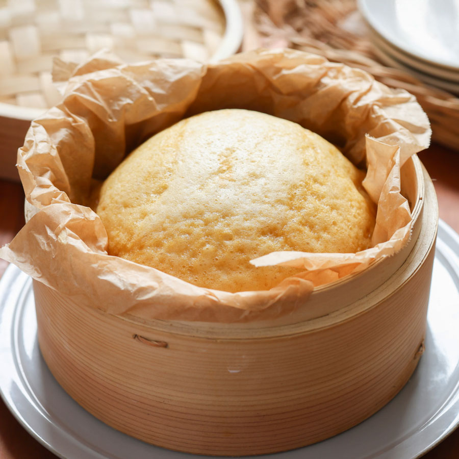 米粉でふわモチ!せいろで作る大きな蒸しパン
