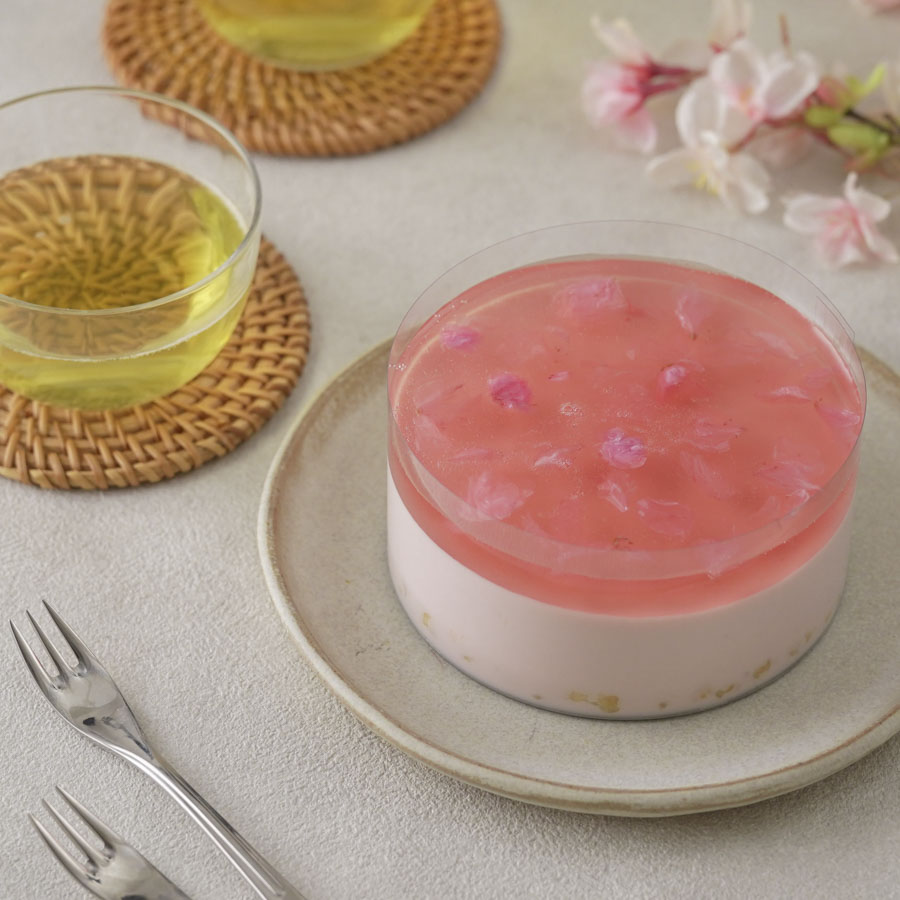 2人でちょうど良いサイズの桜レアチーズケーキ