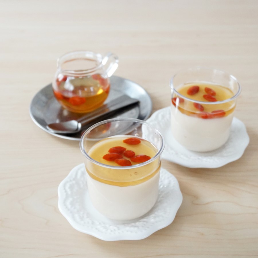 アーモンドミルクで作る　のびーる杏仁豆腐