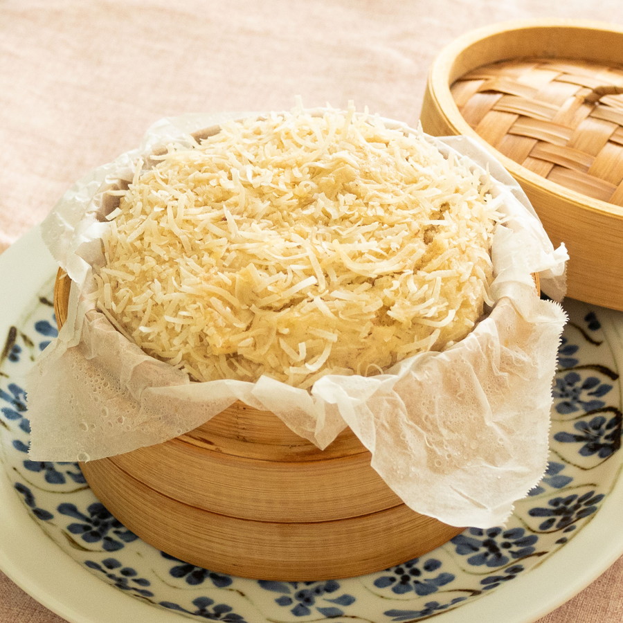 せいろで作る!ココナッツバナナあずき米粉蒸しパン