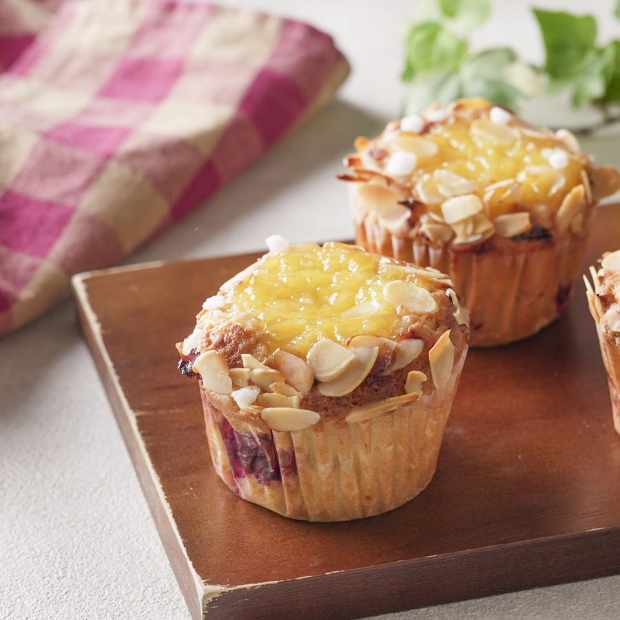 ラズベリーとカスタードのマフィン