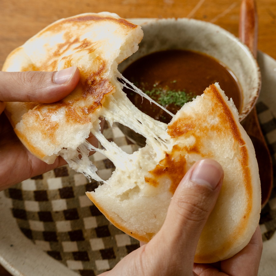 【グルテンフリー】米粉のチーズナン