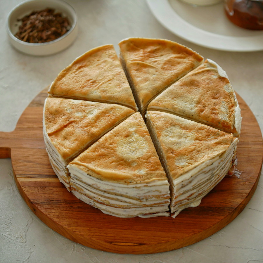 ほうじ茶と栗のミルクレープ