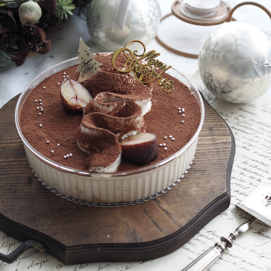 持ち寄りにぴったり!簡単マロンティラミススコップケーキ