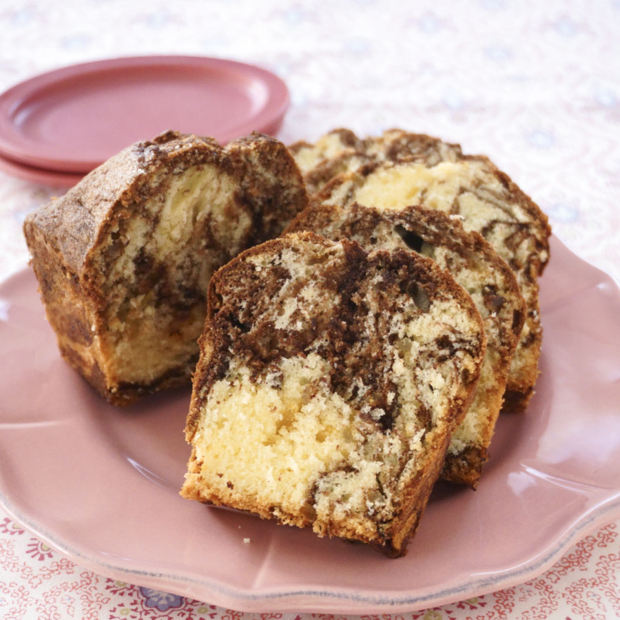 チョコ&柚子のマーブルパウンドケーキ