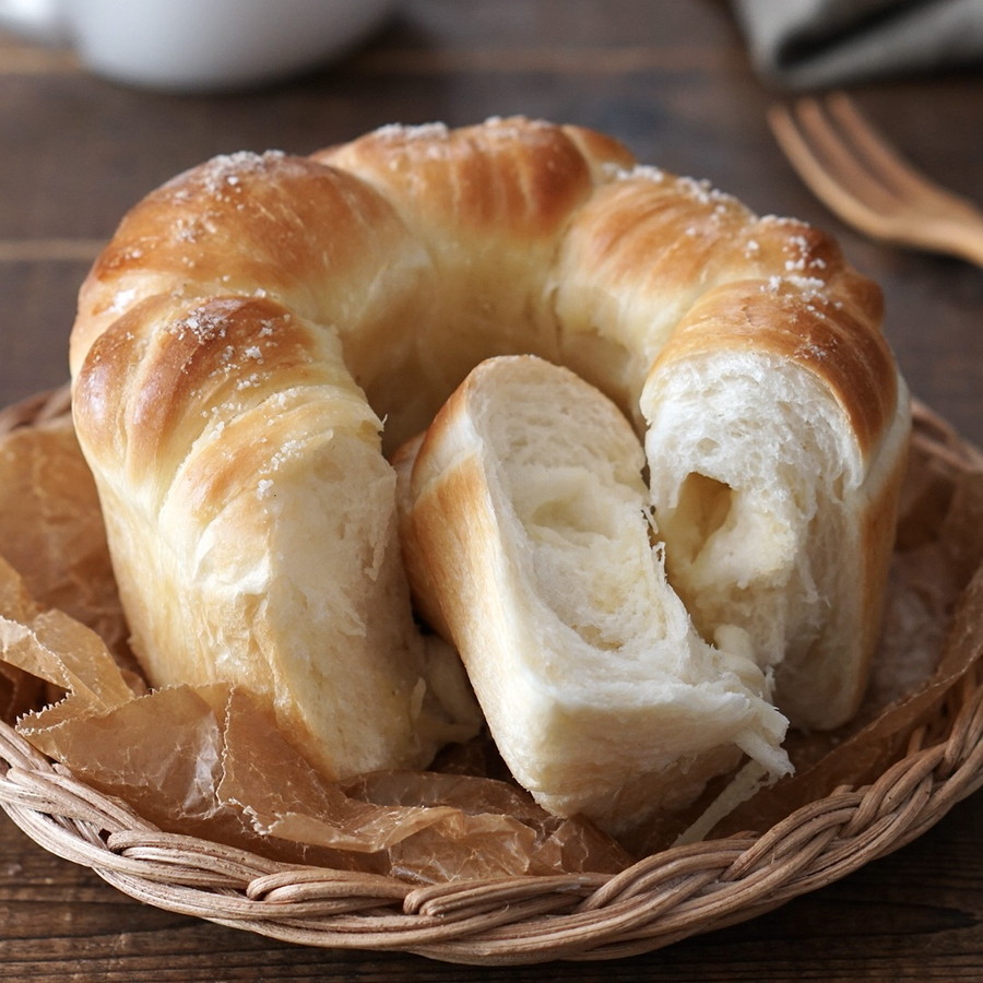 14cmシフォン型で焼く 塩バターウールロール