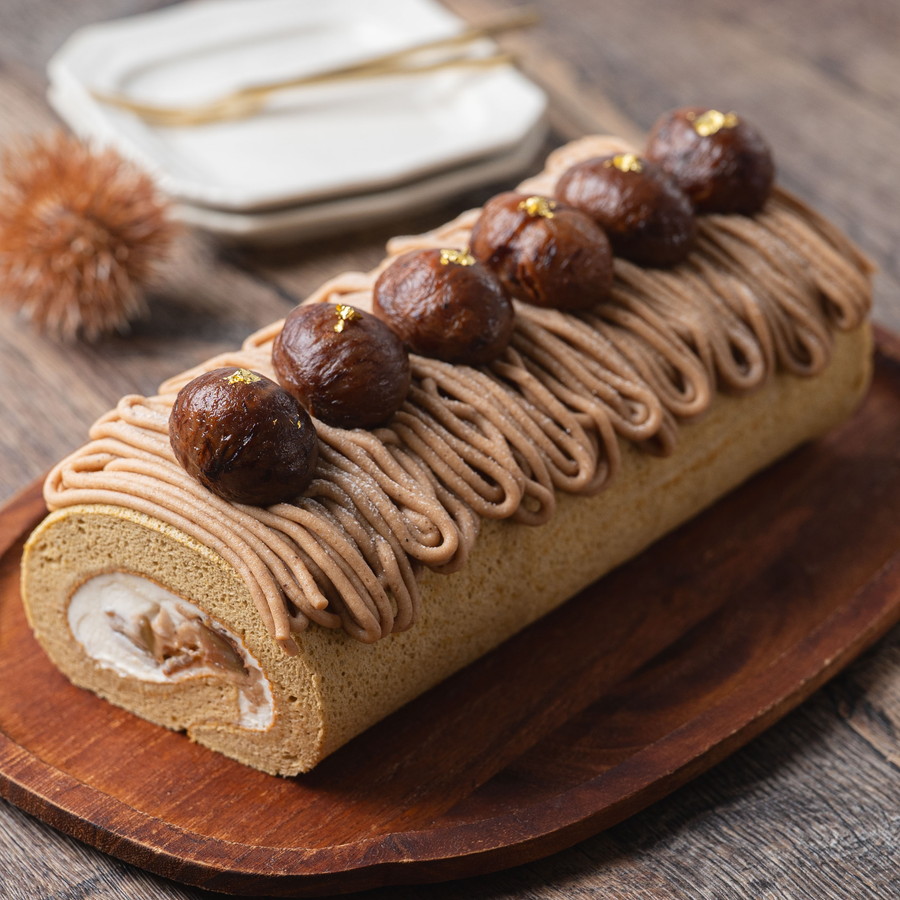 基本のモンブランロールケーキ
