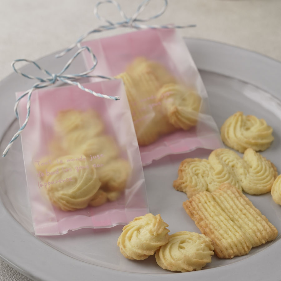 マチ付のガスバリア袋を使ったクッキーのラッピング