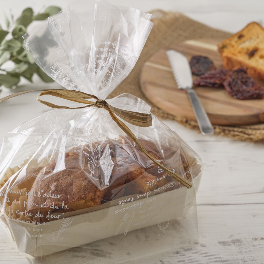 ポプラ材の箱を使ったシフォンケーキのラッピング