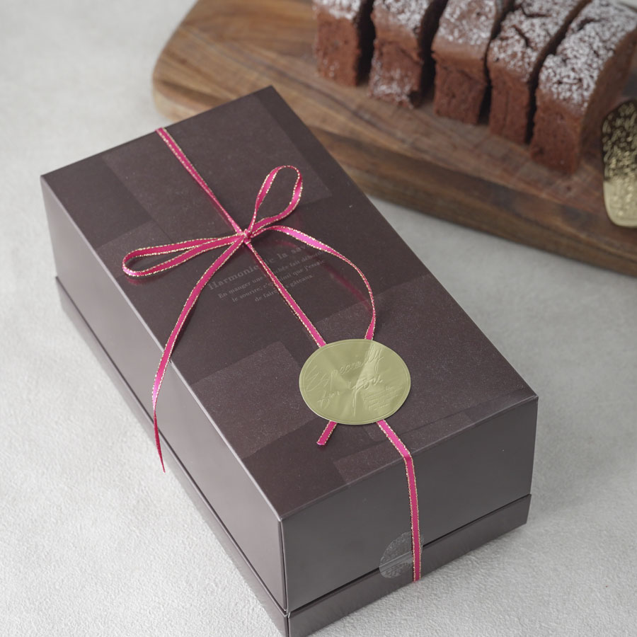 パウンド箱を使ったガトーショコララッピング