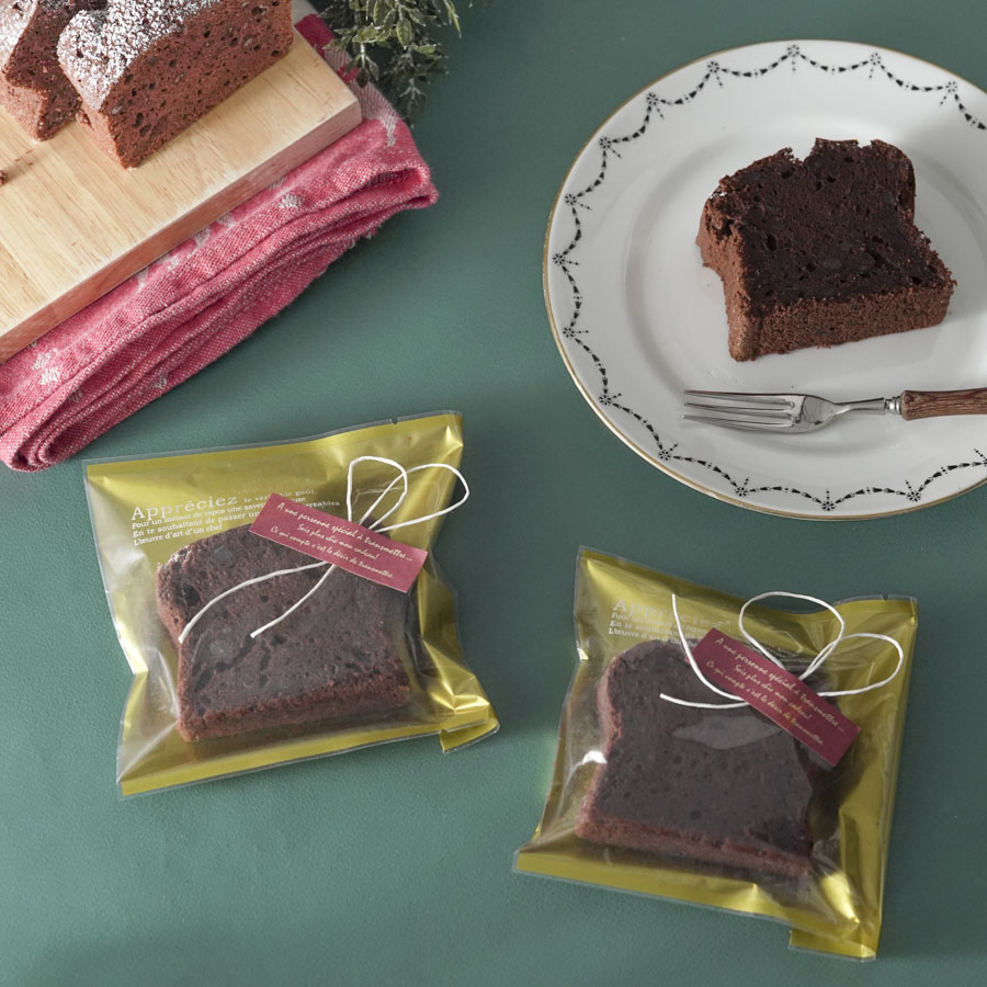 パウンドケーキのバレンタインラッピング