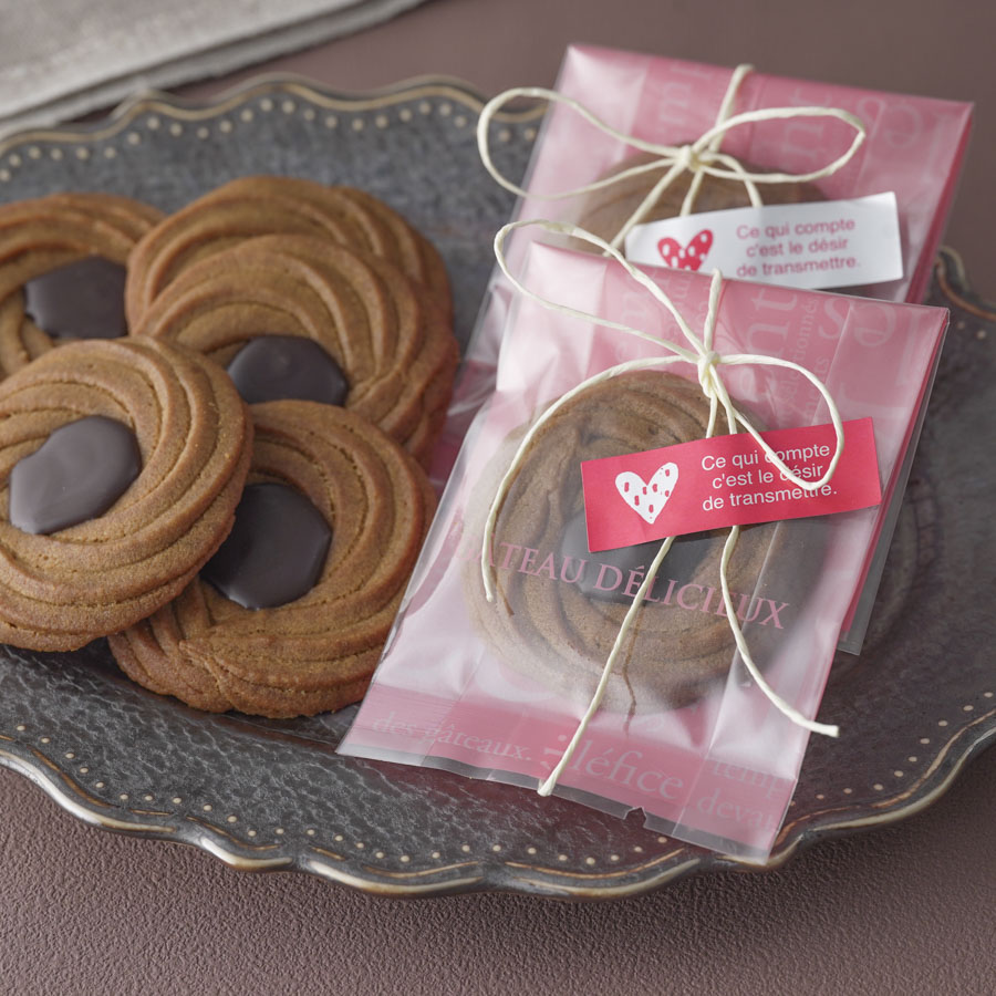 チョコモカクッキーのバレンタインラッピング