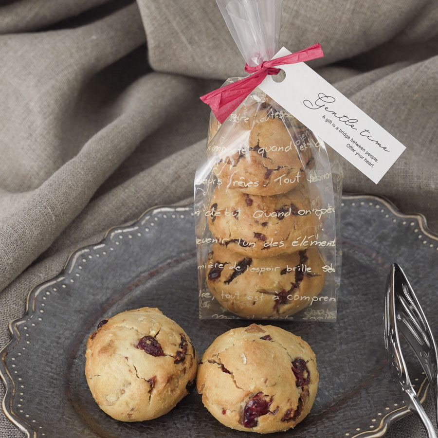 クッキー袋を使ったスコッキーのラッピング