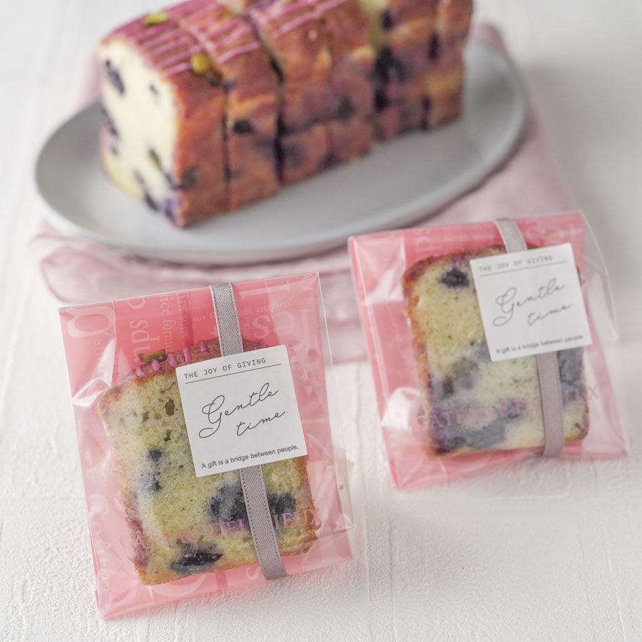 色付きガス袋を使ったパウンドケーキ