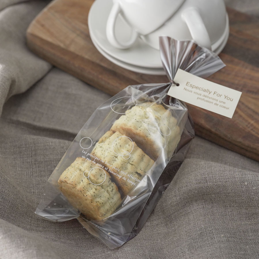 柄入りのOPP袋を使ったスコーンラッピング