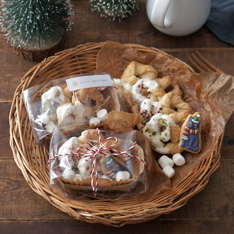 クラフトトレーを使った　パルミエラッピング