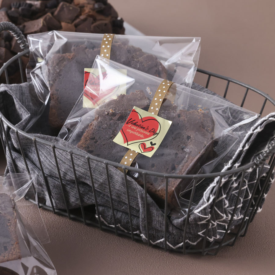 バレンタインのパウンドケーキラッピング