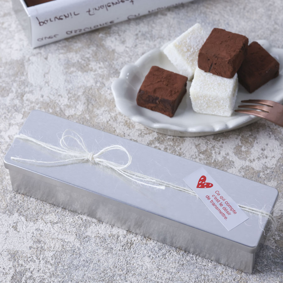 プレーン缶を使った生チョコラッピング