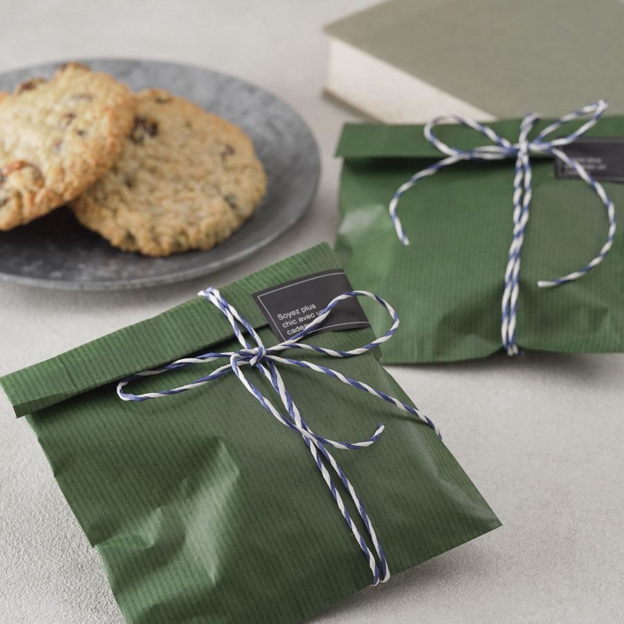 平袋を使ったアメリカンクッキーのラッピング